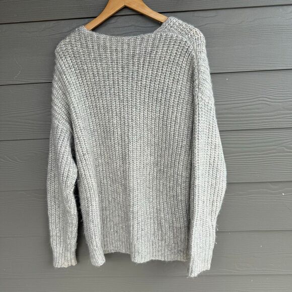 Aritzia Gray V-Neck Sweater - Picture 5 of 6